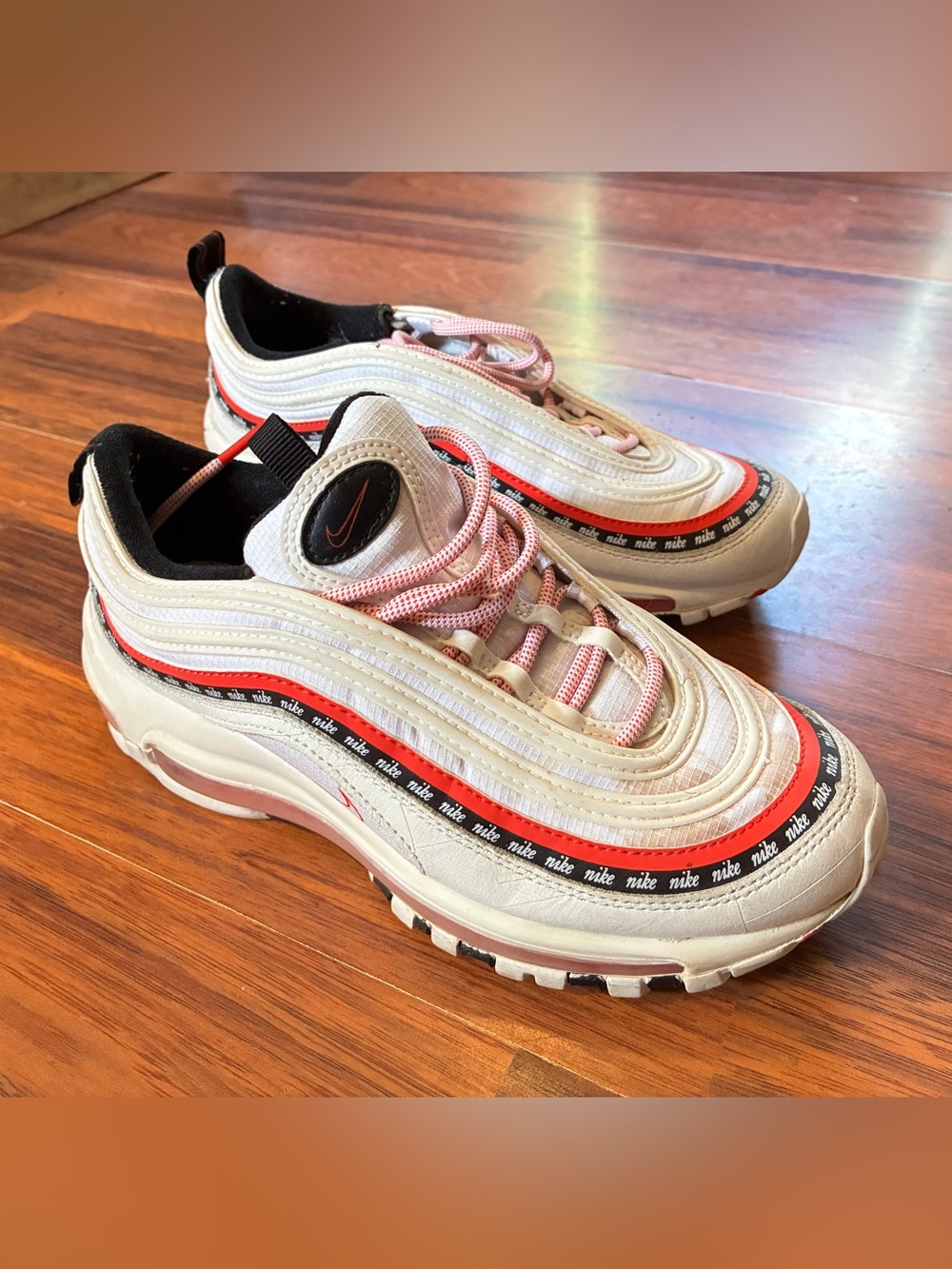 Nike Women’s White & Red Low-Top Athletic Sneakers